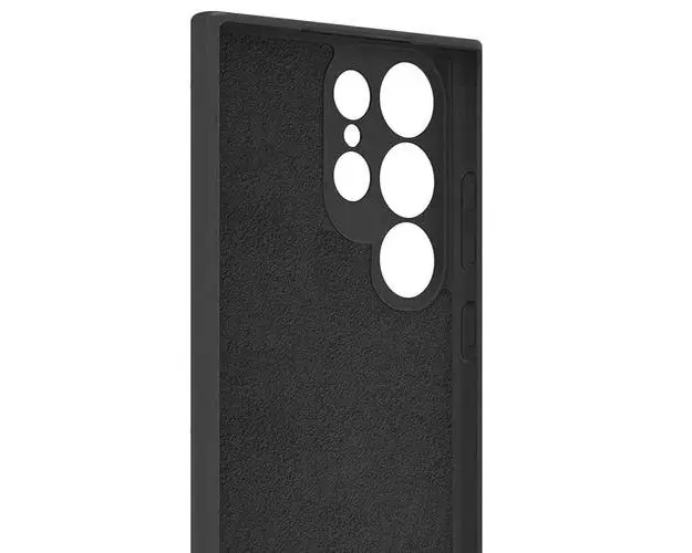 Husa Lemontti Silicon Soft Slim Samsung Galaxy S23 Ultra, material mat si fin, captusit cu microfibra, Negru