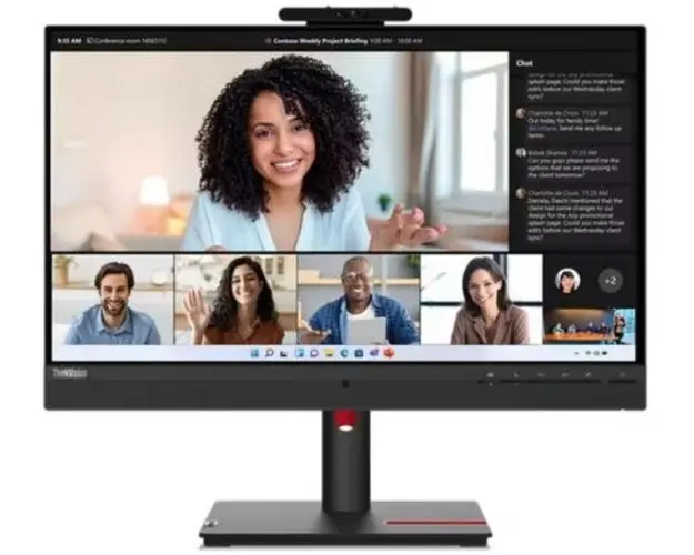 Monitor IPS LED Lenovo ThinkVision 23.8inch T24mv-30, Full HD (1920 x 1080), HDMI, DisplayPort, Boxe, Pivot (Negru)