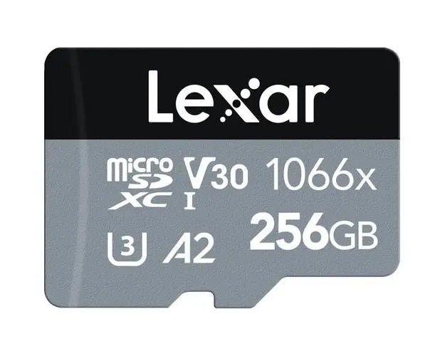Card de memorie Lexar Professional 1066x, 256GB, microSDXC, UHS-I U3, Clasa 10, A2, V30, 160/120 MB/s, Adaptor SD inclus