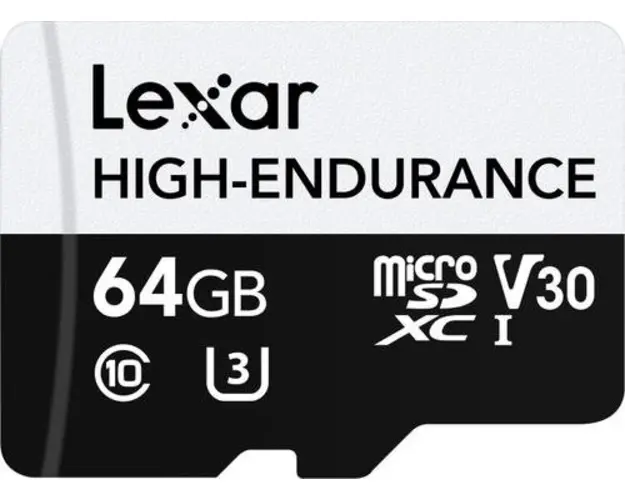 Card de memorie Lexar High-Endurance 64GB, microSDXC, UHS-I U3, V30