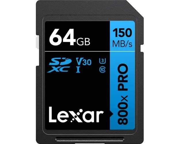 Card de memorie Lexar Professional 800x PRO, 64GB, SDXC, UHS-I U3, V30