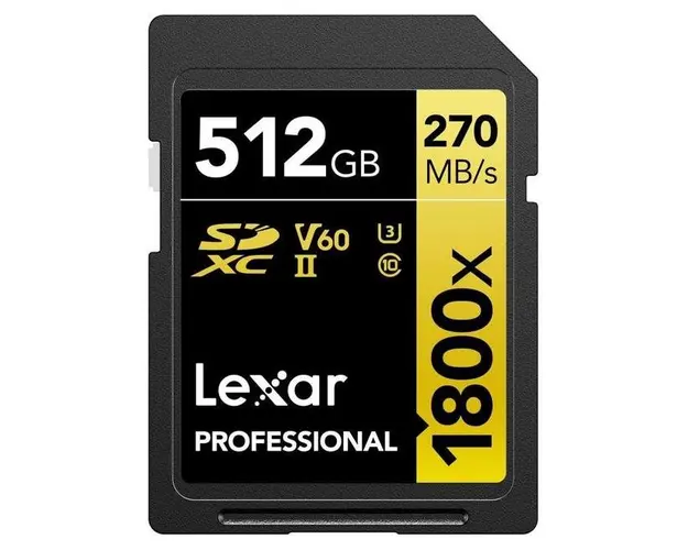 Card de memorie Lexar Professional 1800x, 512GB, SDXC, UHS-II U3