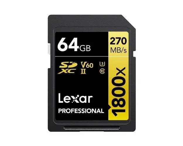 Card de memorie Lexar Professional 1800x, 64GB, SDXC, UHS-II U3