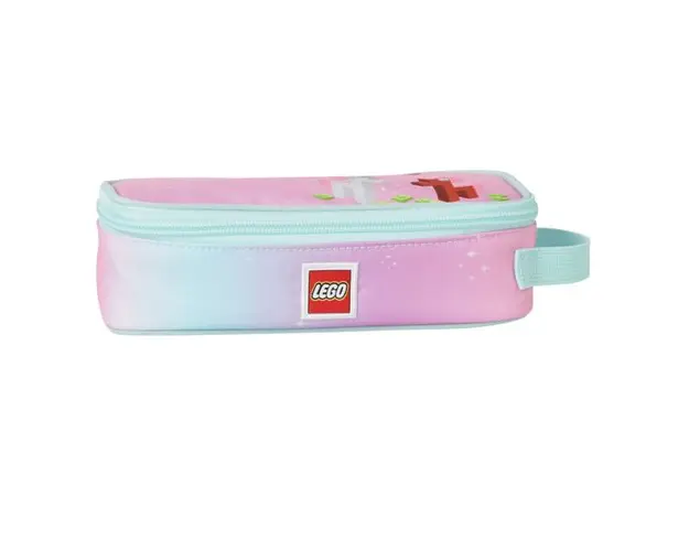 Penar rectangular neechipat, cu fermoar, LEGO design Iconic Sparkle (Roz)