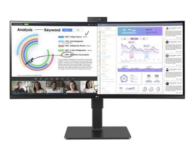 Monitor IPS LED LG 34inch 34BQ77QC-B, 3440 x 1440, HDMI, DisplayPort, Boxe, Ecran Curbat, 5 ms (Negru)