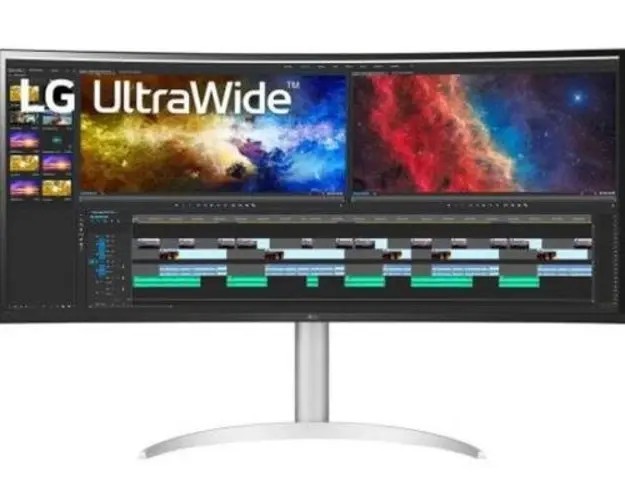 Monitor IPS LED LG 37.5inch 38BQ85C-W, UWQHD (3840 x 1600), HDMI, DisplayPort, Ecran curbat, Boxe (Alb)