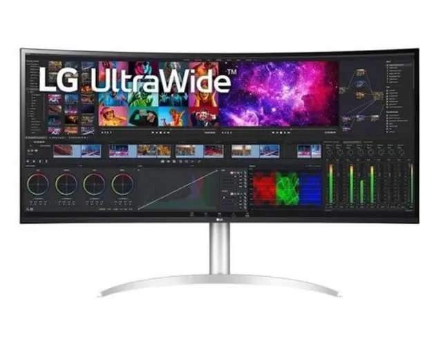 Monitor IPS LED LG 39.7inch 40WP95XP-W, 5K Ultra HD (5120 x 2160), HDMI, DisplayPort, Thunderbolt, AMD FreeSync, Ecran Curbat, Boxe (Alb/Argintiu)