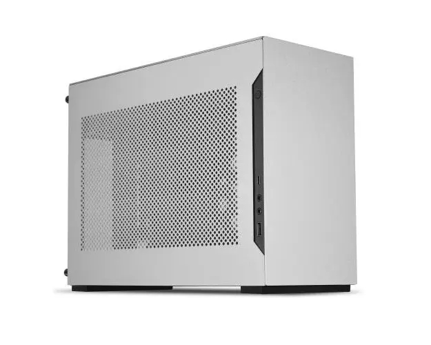 Carcasa Lian Li A4-H2O X4, Mini-ITX, Fara sursa, mITX + Cablu PCIe 4.0 Riser inclus (Argintiu)