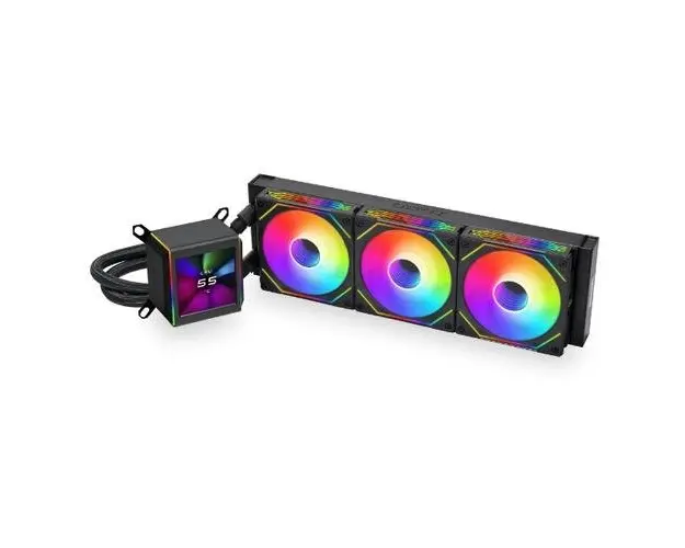 Cooler CPU Lian Li Galahad II LCD 360 SL-INF AIO, iluminare ARGB, 3x 120mm, 2100 rpm, PWM (Negru)
