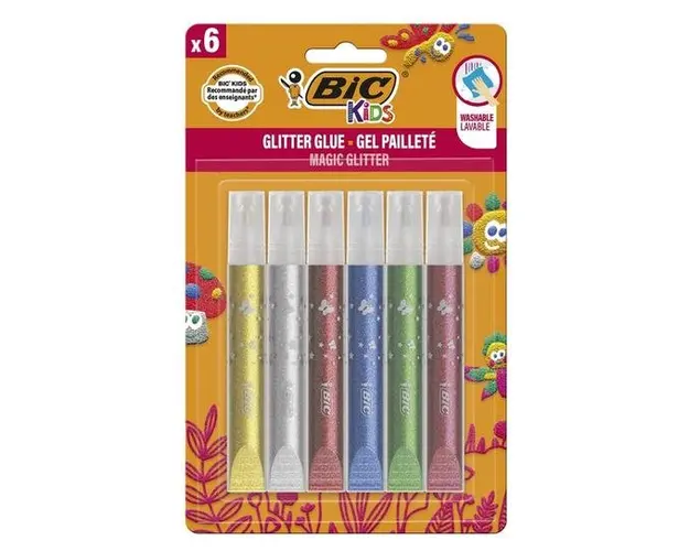 Lipici cu sclipici Bic 893269, 6 culori