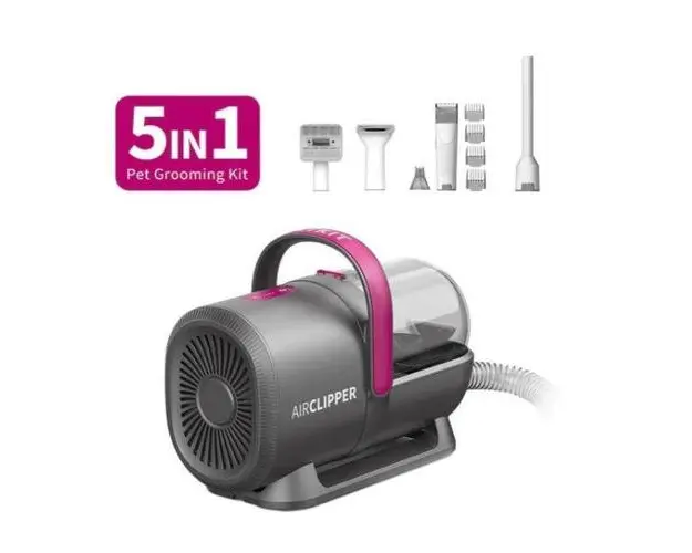 Set ingrijire animale de companie PETKIT AirClipper 5-in-1 Pet Grooming Kit, Autonomie 2.5hr, 35000 RPM (Negru)