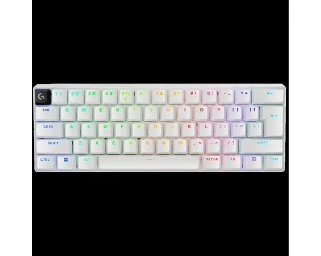 Tastatura Gaming Mecanica Wireless Logitech PRO X 60 LIGHTSPEED, 2.4GHz/Bluetooth, Switch-uri Tactile, Layout US International (Alb)