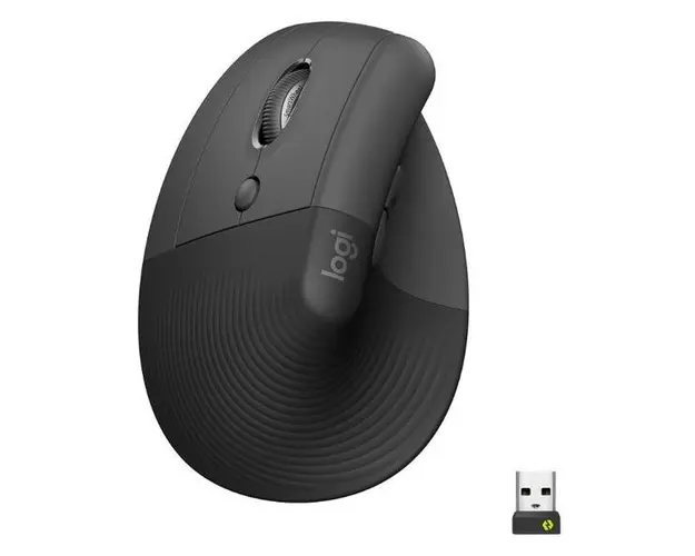 Mouse Wireless Logitech Lift Left Vertical Ergonomic, Bluetooth, 4000 DPI, recomandat pentru mana stanga (Negru) 