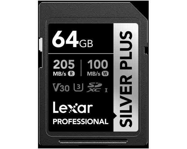 Card de memorie Lexar Professional SILVER Plus 1066x LSDSIPL064G-BNNNG, 64GB, SDXC, UHS-I U3 A2, V30