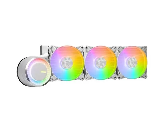 Cooler CPU MSI MAG CORELIQUID E360, Racire cu lichid, AiO 360mm, 3x120 mm, 2000 rpm, PWM (Alb)