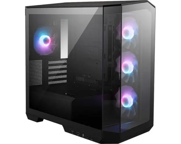 Carcasa MSI MAG PANO M100R PZ, Mini Tower, Fara sursa, mATX, mITX (Negru)
