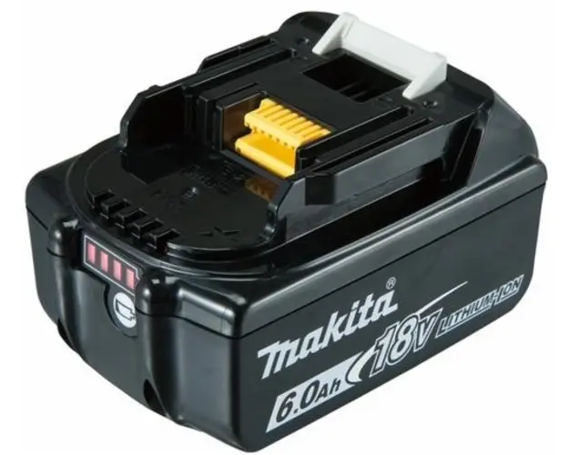 Acumulator Makita BL1860B, Li-ion, 18 V, 6.0 Ah, indicator nivel baterie (Negru)