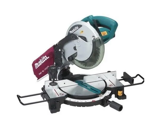 Fierastrau circular de banc Makita MLS100N, 1500 W, 4200 rpm, 255 mm (Albastru/Argintiu)