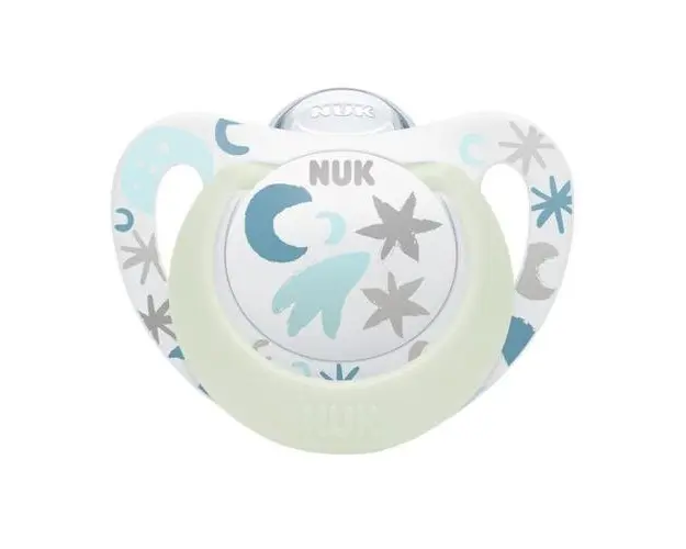Suzeta Nuk Star Night Silicon, 0-6 luni M1 (Albastru)