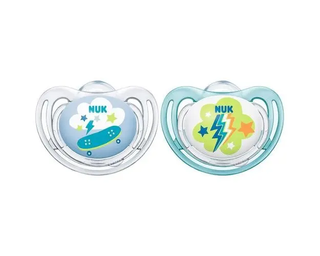Suzeta Nuk Freestyle Silicon M1 Albastru 0-6 luni 2 Bucati Set