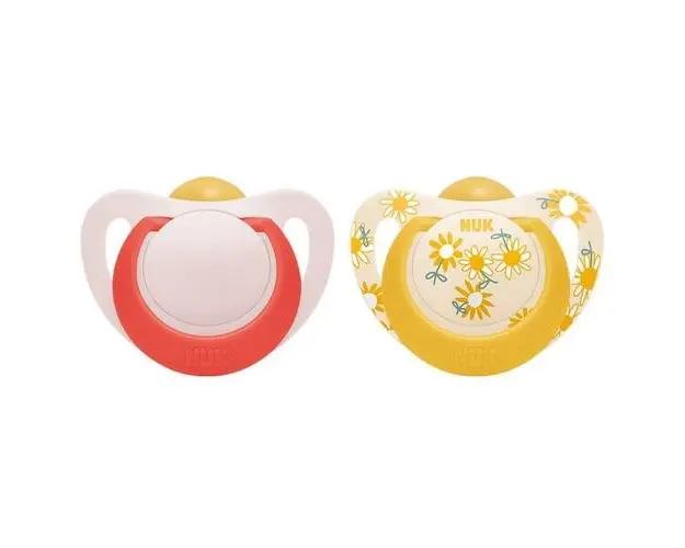 Set 2 suzete Nuk Star Latex, 18-36 luni (Rosu)