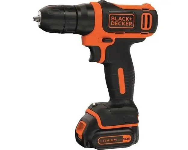 Masina de gaurit si insurubat pe acumulator Black & Decker BDCD12-QW, 10.8 V, 12.5/26 Nm, 1.5 Ah + Acumulator si Valiza (Negru/Portocaliu)