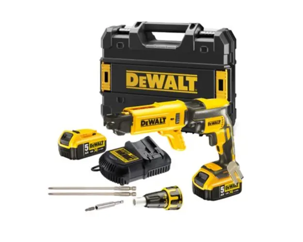 Masina de insurubat pentru gips-carton Dewalt DCF620P2K-QW, motor fara perii,acumulatori Li-Ion, XR 5.0Ah de 18V