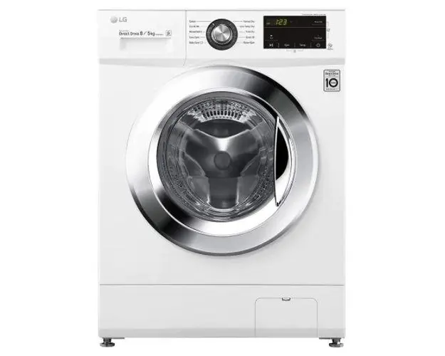 Masina de spalat rufe cu uscator LG F4J3TM5WE, 8 kg spalare, 5 kg uscare, 1400 rpm, Direct Drive, SmartDiagnosis, Clasa D (Alb)