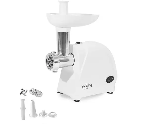 Masina de tocat carne electrica BÖHM MG1033R, 1,5 Kg/min, 300-1340 W (Alb)