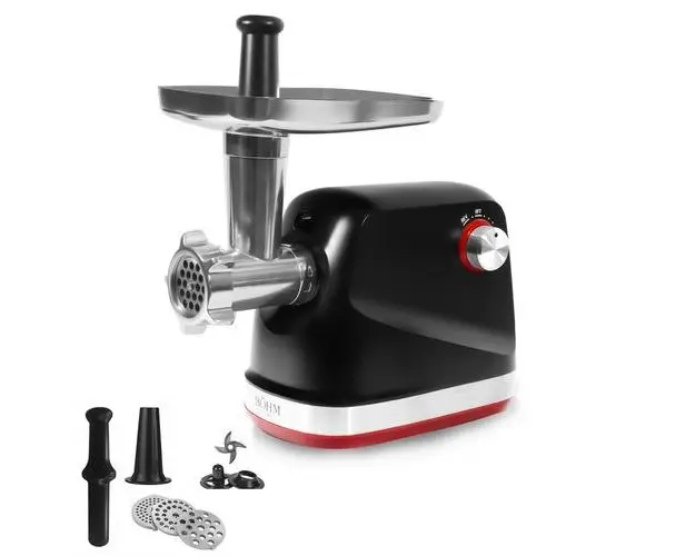 Masina de tocat carne electrica BÖHM MG2028R, 1,8 Kg/min, 800-1800 W (Negru)