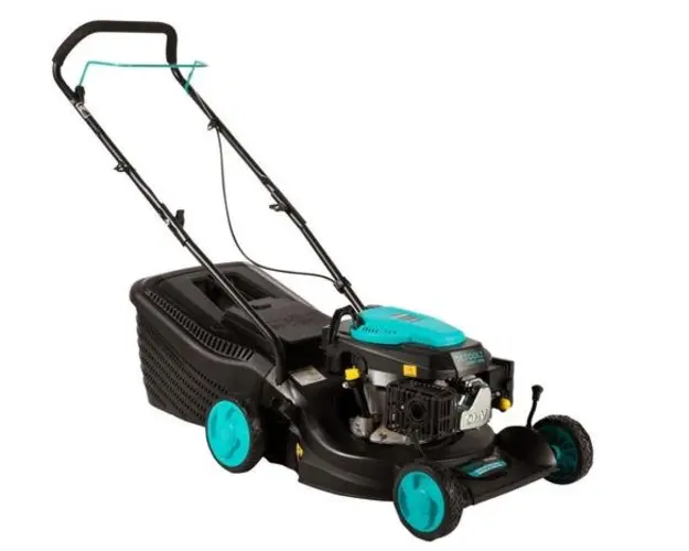 Masina de tuns iarba Detoolz DZ-M104, Motor 4 timpi, 146 cc, Recomandat pentru suprafete de pana la 600 mp (Negru/Albastru)