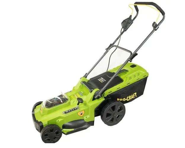 Masina de tuns iarba ProCraft PLM22, 2x20 V, Latime de lucru 43 cm, Cos 50 L, 3300 rpm, Fara acumulatori (Negru/Verde)