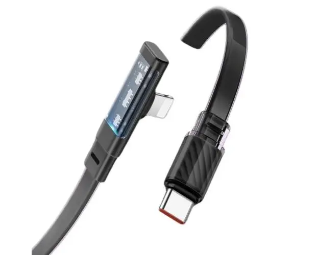 Cablu de date Mcdodo Type-C - Lightning Dichromatic 90 grade, Fast Charging, 36W, LED, 1.8m, Negru