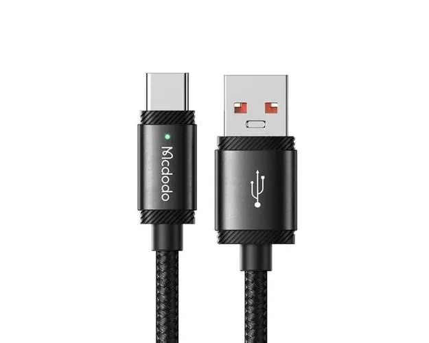 Cablu de date Mcdodo USB-A la Type-C SpeedCharge Series, Fast Charging, LED, 120W, 1.5m, Negru
