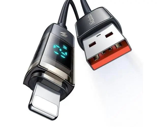 Cablu de date Mcdodo USB - Lightning Display Auto Power Off, Fast Charging, 1.2m, Negru