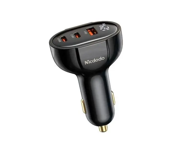 Incarcator Auto Mcdodo Prism Series, 2xType-C si 1xUSB, Digital Display, PD Fast Charging, 128W, Negru