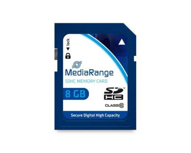 Card de memorie MediaRange MR962, 8GB, SDHC, Clasa 10