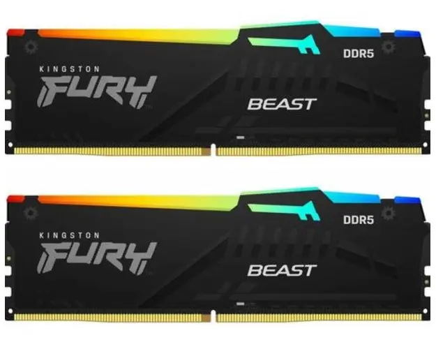 Memorii Kingston FURY Beast RGB 32GB(2x16GB) DDR5 5600MHz CL40 Dual Channel Kit