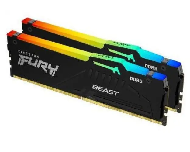 Memorii Kingston FURY Beast RGB 64GB (2x32GB) DDR5 5600MHz CL40