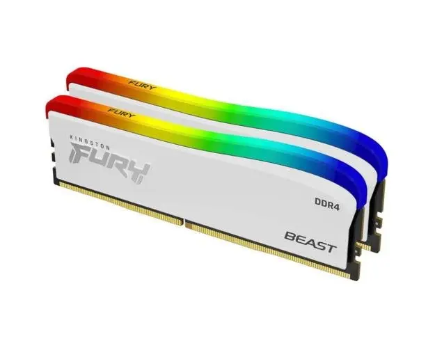 Memorii Kingston FURY Beast RGB White Special Edition 16GB(2x8GB) DDR4 3200Mhz CL16 Dual Channel Kit