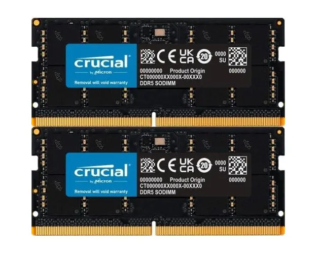 Memorii laptop SO-DIMM Crucial 64GB(2x32GB), DDR5-4800MHz, CL40, Dual Channel