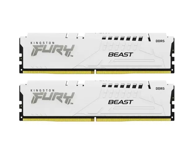 Memorii Kingston FURY Beast White, 32 GB (2x16GB), DDR5, 6000 MHz, CL30, XMP