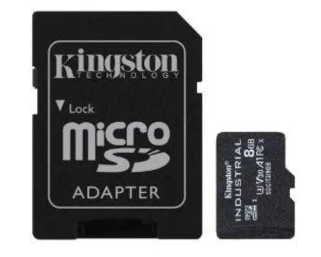Card de memorie Kingston Industrial microSD, 8GB, UHS-U3, Clasa 10 + adaptor SD
