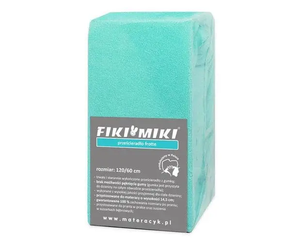Cearsaf cu elastic din frotir Menta 120/60 cm