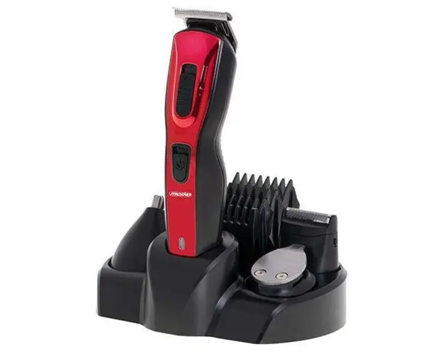 Set Trimmer Multifunctional 5 in 1 Mesko MS 2931, Tuns Facial Si Corporal (Negru/Rosu)