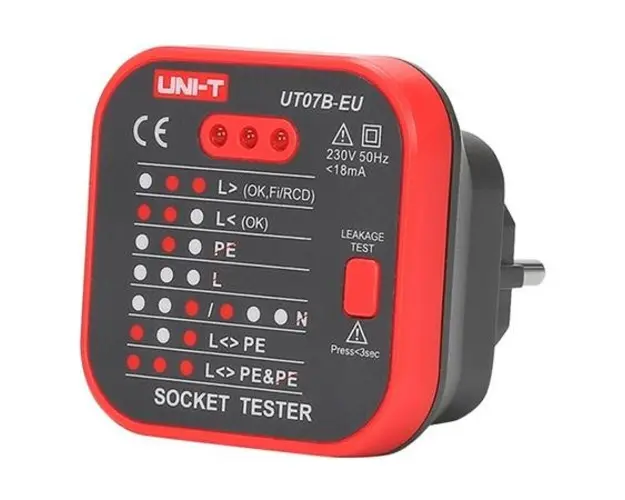 Multimetru digital tester retea UNI-T UT07B, Grad de protectie: IP40, Curent nominal: 10 A