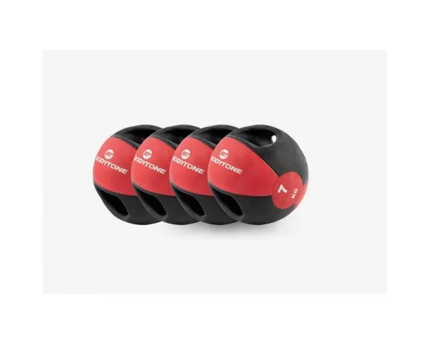 Minge medicinala cu maner BODYTONE MB9, 9kg (Negru/Rosu)