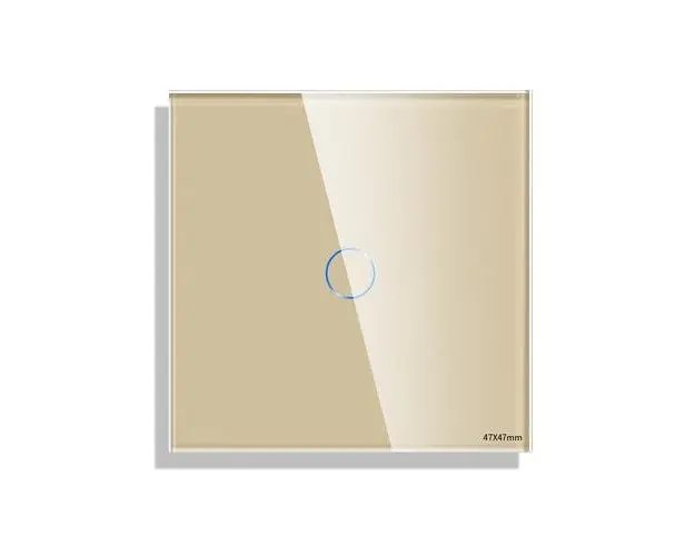 Panou Intrerupator Simplu cu Touch Mini din Sticla LUXION (Auriu)