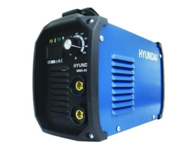 Invertor Sudura Hyundai MMA-181, Tensiune in gol 65 V, Tensiune de alimentare 230 V, Curent nominal de intrare 35 A (Negru/Albastru)