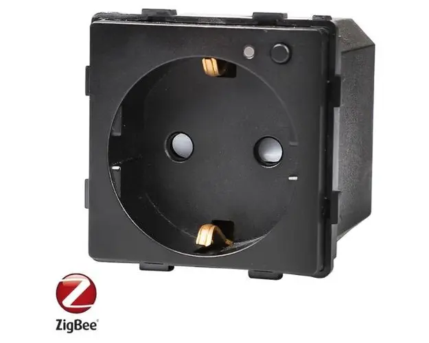 Modul Priza Inteligenta cu Protocol Zigbee Fara Rama Din Sticla LUXION (Negru)